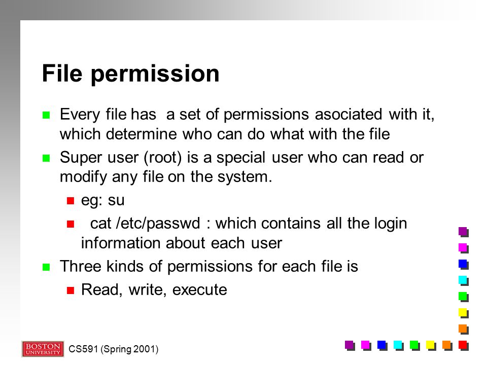 Change permissions for a file in Unix